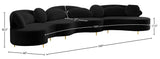 Vivacious Velvet Sectional Sofa Set with Gold & Chrome Legs, Pillows Included for Ultimate Comfort