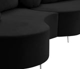 Vivacious Velvet Sectional Sofa Set with Gold & Chrome Legs, Pillows Included for Ultimate Comfort