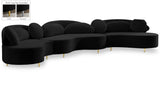 Vivacious Velvet Sectional Sofa Set with Gold & Chrome Legs, Pillows Included for Ultimate Comfort