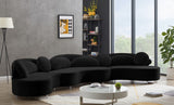Vivacious Velvet Sectional Sofa Set with Gold & Chrome Legs, Pillows Included for Ultimate Comfort