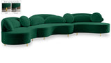 Vivacious Velvet Sectional Sofa Set with Gold & Chrome Legs, Pillows Included for Ultimate Comfort