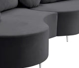 Vivacious Velvet Sectional Sofa Set with Gold & Chrome Legs, Pillows Included for Ultimate Comfort