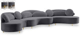 Vivacious Velvet Sectional Sofa Set with Gold & Chrome Legs, Pillows Included for Ultimate Comfort