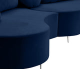 Vivacious Velvet Sectional Sofa Set with Gold & Chrome Legs, Pillows Included for Ultimate Comfort