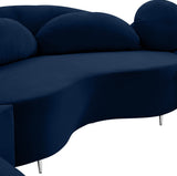 Vivacious Velvet Sectional Sofa Set with Gold & Chrome Legs, Pillows Included for Ultimate Comfort