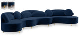 Vivacious Velvet Sectional Sofa Set with Gold & Chrome Legs, Pillows Included for Ultimate Comfort