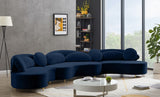 Vivacious Velvet Sectional Sofa Set with Gold & Chrome Legs, Pillows Included for Ultimate Comfort