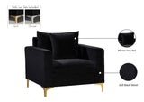 Naomi Velvet Chair – Luxurious Contemporary Design with Customizable Legs and Cozy Pillows Included