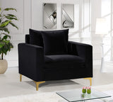 Naomi Velvet Chair – Luxurious Contemporary Design with Customizable Legs and Cozy Pillows Included