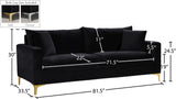 Naomi Velvet Sofa - Luxurious Comfort with Customizable Legs & Cozy Pillows for Stylish Living Rooms