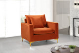 Naomi Velvet Chair – Luxurious Contemporary Design with Customizable Legs and Cozy Pillows Included