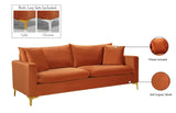 Naomi Velvet Sofa - Luxurious Comfort with Customizable Legs & Cozy Pillows for Stylish Living Rooms