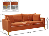 Naomi Velvet Sofa - Luxurious Comfort with Customizable Legs & Cozy Pillows for Stylish Living Rooms