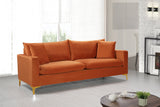 Naomi Velvet Sofa - Luxurious Comfort with Customizable Legs & Cozy Pillows for Stylish Living Rooms