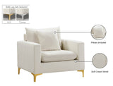 Naomi Velvet Chair – Luxurious Contemporary Design with Customizable Legs and Cozy Pillows Included