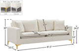 Naomi Velvet Sofa - Luxurious Comfort with Customizable Legs & Cozy Pillows for Stylish Living Rooms