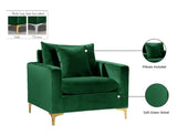 Naomi Velvet Chair – Luxurious Contemporary Design with Customizable Legs and Cozy Pillows Included