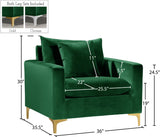 Naomi Velvet Chair – Luxurious Contemporary Design with Customizable Legs and Cozy Pillows Included