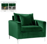 Naomi Velvet Chair – Luxurious Contemporary Design with Customizable Legs and Cozy Pillows Included