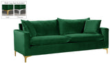 Naomi Velvet Sofa - Luxurious Comfort with Customizable Legs & Cozy Pillows for Stylish Living Rooms