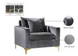 Naomi Velvet Chair – Luxurious Contemporary Design with Customizable Legs and Cozy Pillows Included