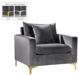 Naomi Velvet Chair – Luxurious Contemporary Design with Customizable Legs and Cozy Pillows Included
