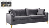 Naomi Velvet Sofa - Luxurious Comfort with Customizable Legs & Cozy Pillows for Stylish Living Rooms