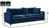 Naomi Velvet Sofa - Luxurious Comfort with Customizable Legs & Cozy Pillows for Stylish Living Rooms
