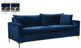 Naomi Velvet Sofa - Luxurious Comfort with Customizable Legs & Cozy Pillows for Stylish Living Rooms
