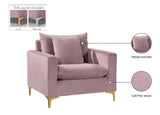 Naomi Velvet Chair – Luxurious Contemporary Design with Customizable Legs and Cozy Pillows Included