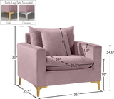 Naomi Velvet Chair – Luxurious Contemporary Design with Customizable Legs and Cozy Pillows Included