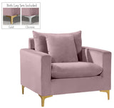 Naomi Velvet Chair – Luxurious Contemporary Design with Customizable Legs and Cozy Pillows Included