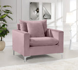 Naomi Velvet Chair – Luxurious Contemporary Design with Customizable Legs and Cozy Pillows Included