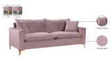 Naomi Velvet Sofa - Luxurious Comfort with Customizable Legs & Cozy Pillows for Stylish Living Rooms