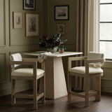 Ravina - Upholstered Counter Stool With Stained Natural Base