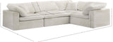 Cozy 4-Piece Modular Sectional Sofa - Luxurious Fiber-Filled Cushions for Ultimate Comfort and Style