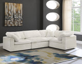 Cozy 4-Piece Modular Sectional Sofa - Luxurious Fiber-Filled Cushions for Ultimate Comfort and Style