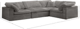 Cozy 4-Piece Modular Sectional Sofa - Luxurious Fiber-Filled Cushions for Ultimate Comfort and Style