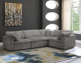 Cozy 4-Piece Modular Sectional Sofa - Luxurious Fiber-Filled Cushions for Ultimate Comfort and Style