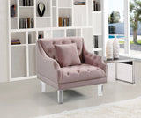 Roxy Contemporary Chair: Elegant Velvet Seating with Deep Button Tufting and Chic Acrylic Legs