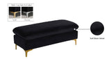 Naomi Velvet Ottoman – Elegant Contemporary Design with Gold & Chrome Legs for Stylish Home Decor