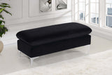 Naomi Velvet Ottoman – Elegant Contemporary Design with Gold & Chrome Legs for Stylish Home Decor