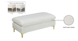 Naomi Velvet Ottoman – Elegant Contemporary Design with Gold & Chrome Legs for Stylish Home Decor
