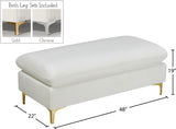 Naomi Velvet Ottoman – Elegant Contemporary Design with Gold & Chrome Legs for Stylish Home Decor