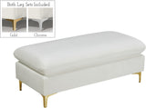 Naomi Velvet Ottoman – Elegant Contemporary Design with Gold & Chrome Legs for Stylish Home Decor