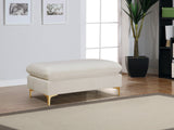 Naomi Velvet Ottoman – Elegant Contemporary Design with Gold & Chrome Legs for Stylish Home Decor