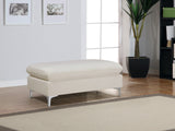 Naomi Velvet Ottoman – Elegant Contemporary Design with Gold & Chrome Legs for Stylish Home Decor