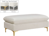 Naomi Velvet Ottoman – Elegant Contemporary Design with Gold & Chrome Legs for Stylish Home Decor