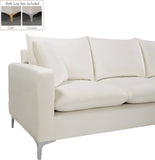 Naomi Velvet Sectional Sofa Set with Reversible Chaise and Customizable Gold & Chrome Legs