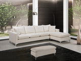 Naomi Velvet Sectional Sofa Set with Reversible Chaise and Customizable Gold & Chrome Legs